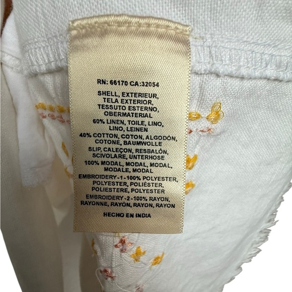 Anthropologie Holding Horses Fruit Salad Linen Tunic Dress White Raw Size Medium - Picture 7 of 9